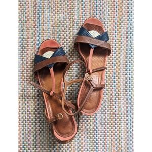Chie Mihara Leather Wooden Heeled Sandals Size 40